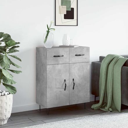 vidaXL - Dressoir - 69,5x34x90 - cm - bewerkt - hout - betongrijs