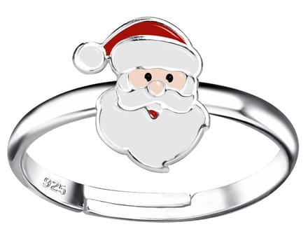 Joy|S - Zilveren kerst ring - verstelbaar - kerstman - kinderring - sterling zilver 925