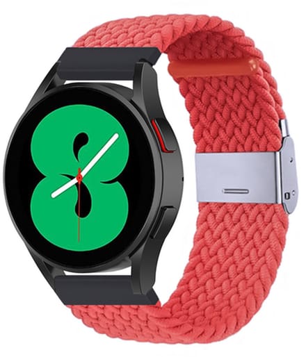 By Qubix - Braided nylon bandje - Lichtrood - geschikt voor Huawei Watch 5 - 46mm