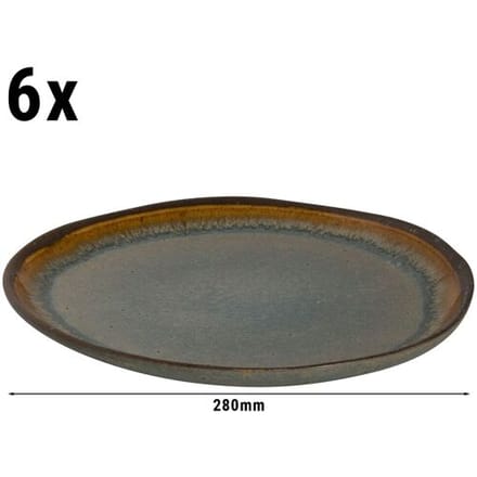 GGM Gastro (6 Stück) DAVIDE - Teller - flach - Ø 280mm - Braun