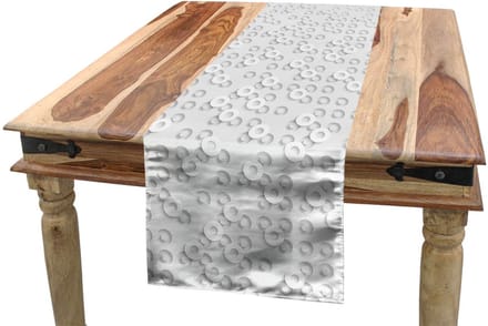 ABAKUHAUS Geometrische tafelloper – grijs, 40×180 cm, polyester