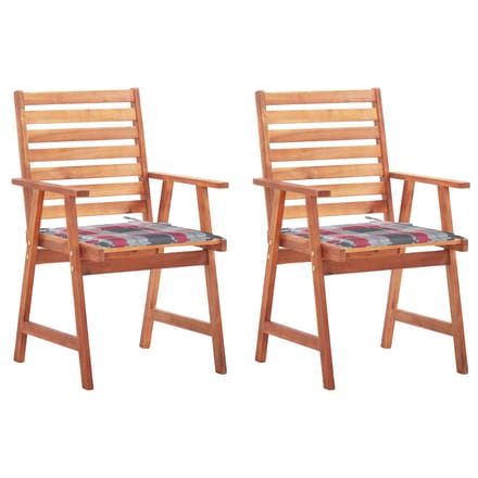 vidaXL - Tuinstoelen - 2 - st - met - kussens - massief - acaciahout