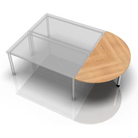QA160 - Connectie en montageplaten I Aanschuiftafel 160x80 Walnoot