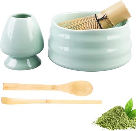 Handmatige matcha set met garde en lepels - matcha theeceremonieset (5-delig)