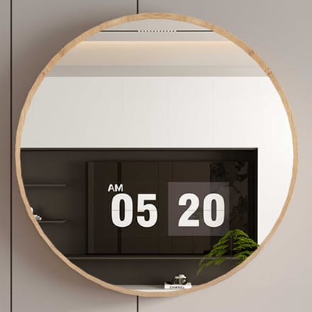 Ronde Spiegel Roxy | Ø80 X 4 Cm | Old Oak-design - Rousseau - Spiegels - Bruin - Spiegel