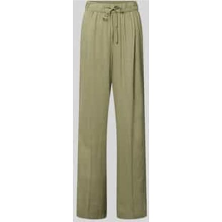 s.Oliver - female - Broek van linnenmix met elastische tailleband