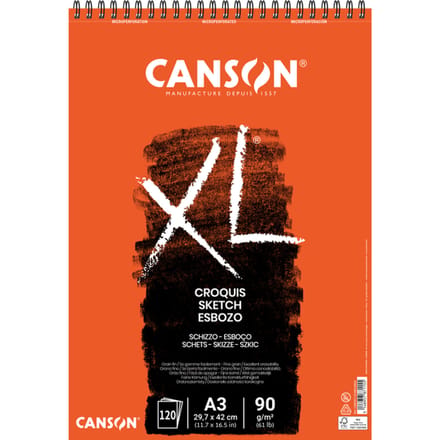 SCHETSBLOK CANSON XL CROQUUIS - A3 - 90G 120VEL SPIRAAL
