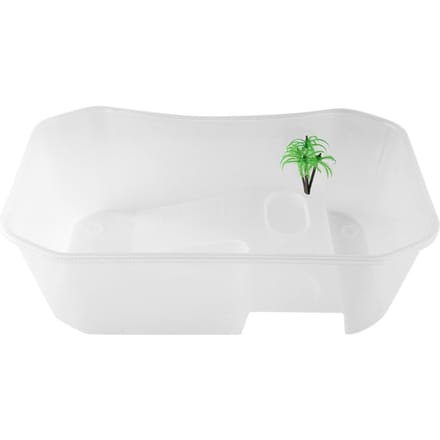 Petit aquarium ouvert en plastique avec plateforme de bronzage pour tortue reptile(blanc) blanc