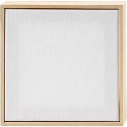 Creativ Company canvas schilderdoek set met lijst 15,8x15,8 cm wit 10 stuks.