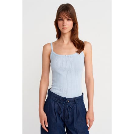 Slim Fit Geribbelde Katoenen Camisole Top