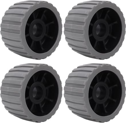 Allecto Plus - 4-delige set Wobble Rollers voor boottrailers - Hittebestendig - Poly - Geribbeld - 125 x 73 x 30mm
