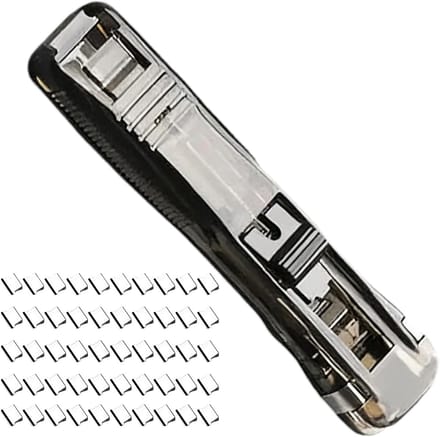 Draagbare Nietmachine - Document Organizer - Papier Werk - Navulbaar Klemmechanisme - 11.5 x 2.3 x 1 cm - Zwart