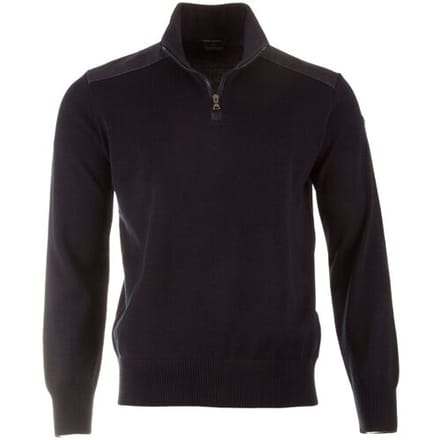 Paul & Shark Trui Wool Half Zip Denim Contrasts Navy / male
