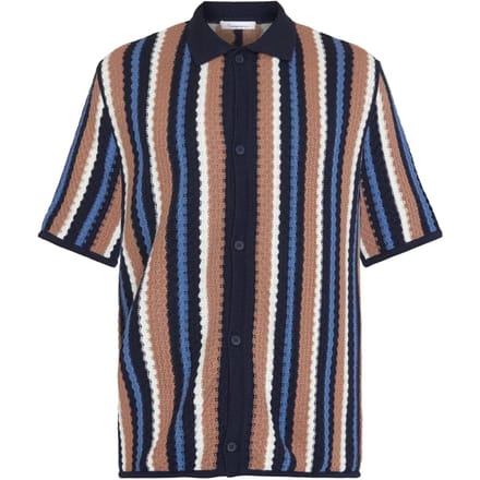 Shirt KnowledgeCotton Apparel Loose Striped Knitted GOTS/Vegan