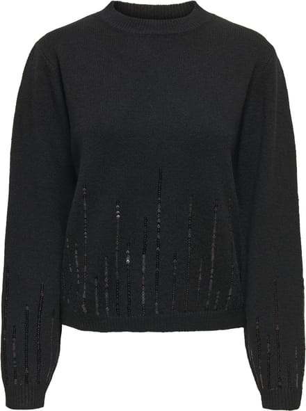 Jacqueline de Yong Trui Jdymadison Life L/s On Sequin Pull 15355470 Black/dtm Sequins Dames Maat - XXL