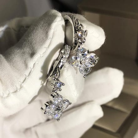 18-karaats Witgoud en Diamant Stud Oorbellen Door Hakusa gray