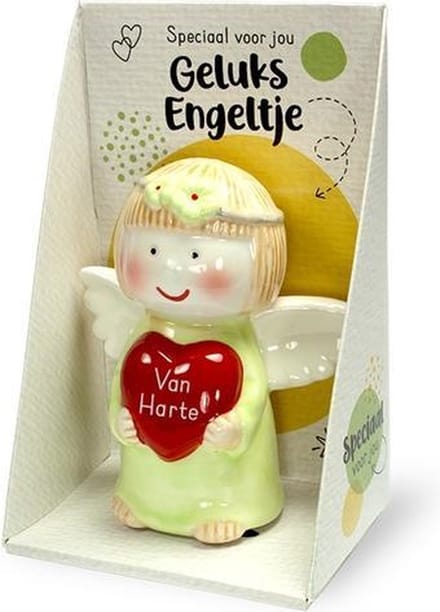 Miko Engeltje /Beertje Keramiek Beeldje Van Harte