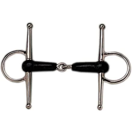 Sefton Enkel Gebroken Trensbit Met Volle Rubberen Ringen Zilver 13.5 cm