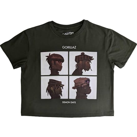 Gorillaz Dames/Dames Demon Days Crop Top M groen