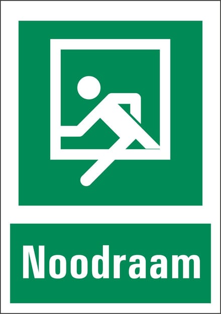 Noodraam sticker met tekst 148 x 210 mm