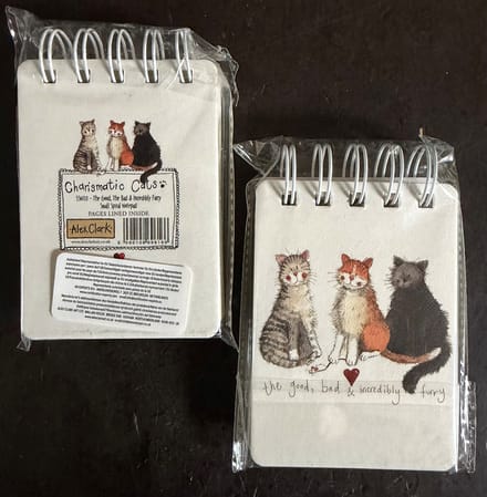 Alex Clark klein spiraal gebonden notitieblokje Charismatic Cats ~Katten Small Spiral Bound Notepad'