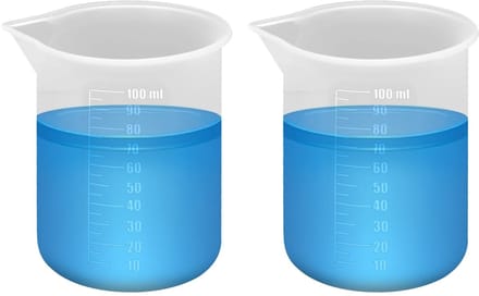 Dailygoods- Maatbeker 100 ml - Siliconen Maatbeker - Set van 2 - Herbruikbaar - Transparant - Handig voor Wasmiddel - Wasbeker