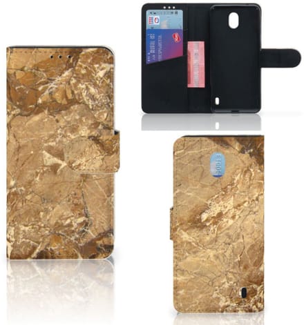Nokia 1 Plus Bookcase Marmer Creme