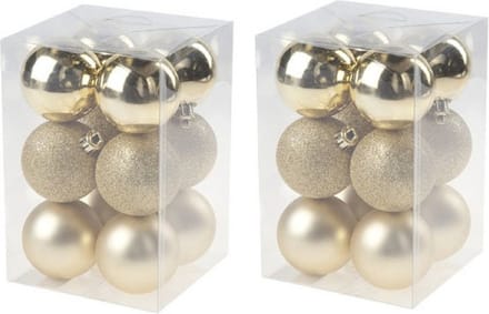 Cosy & Trendy Kerstballen - 24x - 6 cm - goudkleurig - - Mat/glans - Onbreekbare plastic
