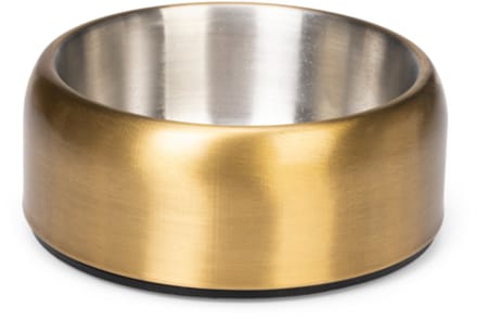 Designed by Lotte Noar Voerbak Hond - Eetbak/Drinkbak - Vaatwasserproof - Anti-slip - RVS - Goud - 940ml