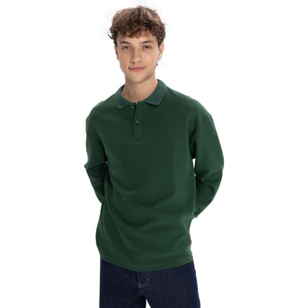 Heren Polo T-Shirt met Lange Mouwen