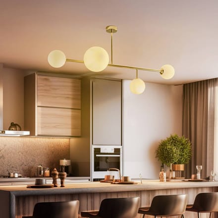 ALDEX Plafondlamp Dione, 4-lamps, goud