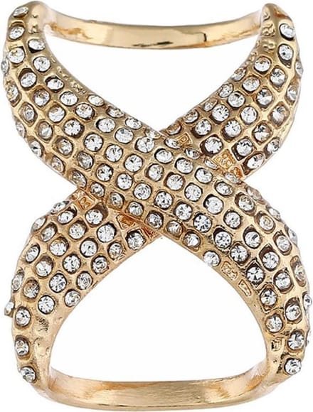 Fako Bijoux - Sjaalklem - Sjaal Klem - Sjaal Ring - Infinity - Kristal - 30x40mm - Goudkleurig