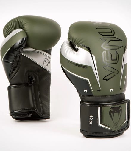 Venum Elite Evo Bokshandschoenen – Khaki/Zilver – 10 oz