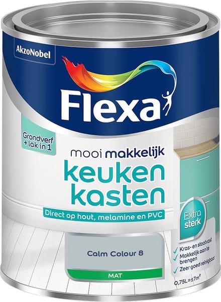 Flexa - Mooi Makkelijk Keukenkasten Mat - Calm Colour 8 - Mengverf - 750 Ml