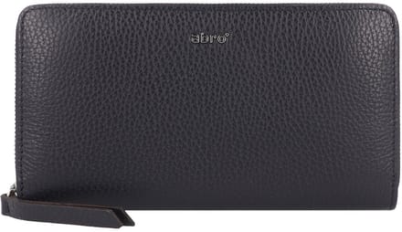 abro Leren Portemonnee Leather Adria Zip Wallet Navy Blauw