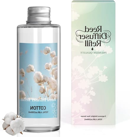 Roomgeur Navulling 200ml - Katoengeur Diffuser Navulling voor Woonkamer, Slaapkamer en Badkamer - Langdurige Aroma Ervaring
