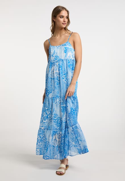 IZIA Maxi jurk Dames blauw wit