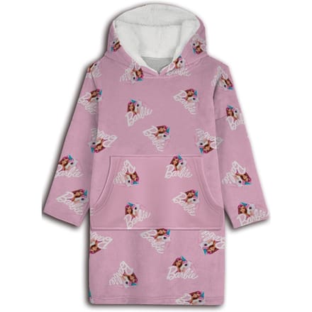 Barbie Hoodie Fleece deken, Pink - Kind - One Size