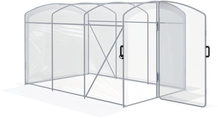 Killogood Tunnelkas, toegankelijk, transparante folie, gegalvaniseerd stalen frame, 3 x 2 x 2m