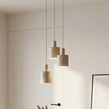 Lindby hanglamp Ovelia, beige, 3-lamps, metaal, E27