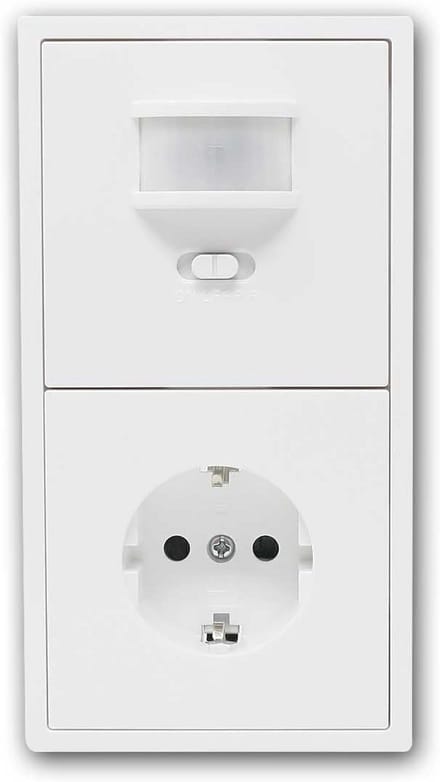 Draadloze Bewegingsmelder met Stopcontact, Wit, Inbouw, LED Geschikt