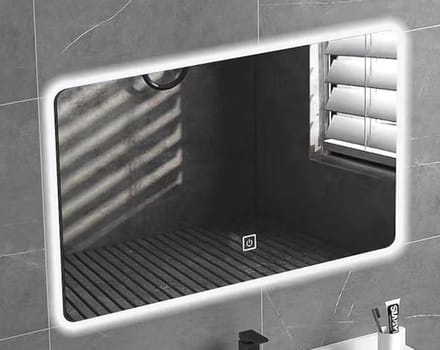 LINEA UNO - Lufna 80 x 60 - Frameloos - Spiegel - Rechthoek - LED-verlichting - 301674