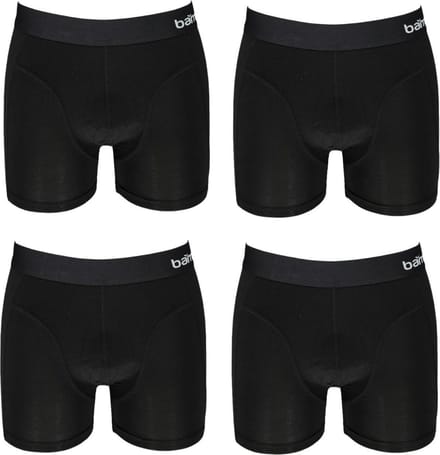 Bamboo Heren Boxershorts - 4 pack - Zwart - Maat S