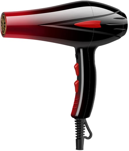 Föhn - 1200 W/220 V - koude en warme lucht, 6 snelheden - vaste handgreep - rode verloopverpakking