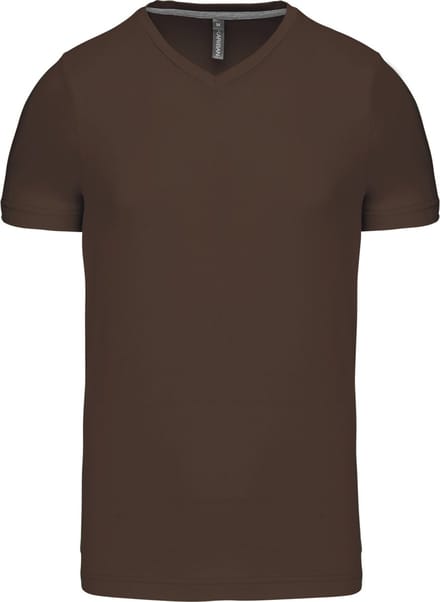 Kariban T-shirt V-hals korte mouwen K357 - Chocolate - L