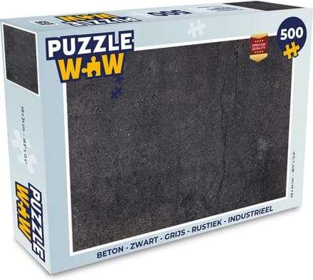 Puzzel Beton - Zwart - Grijs - Rustiek - Industrieel - Legpuzzel - Puzzel 500 stukjes