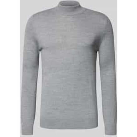 Gebreide pullover van wolmix met opstaande kraag