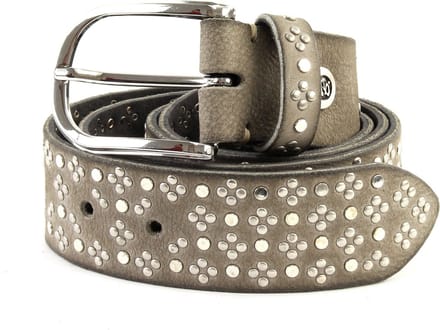 b.belt Leren Riem Nietengürtel W80 Mausgrau Grijs