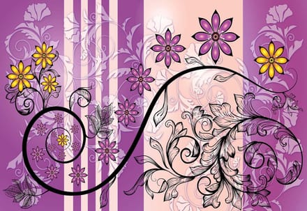 Fotobehang Flowers Floral Pattern | XL - 208cm x 146cm | 130g/m2 Vlies