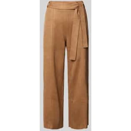 Broek in leerlook met strikceintuur